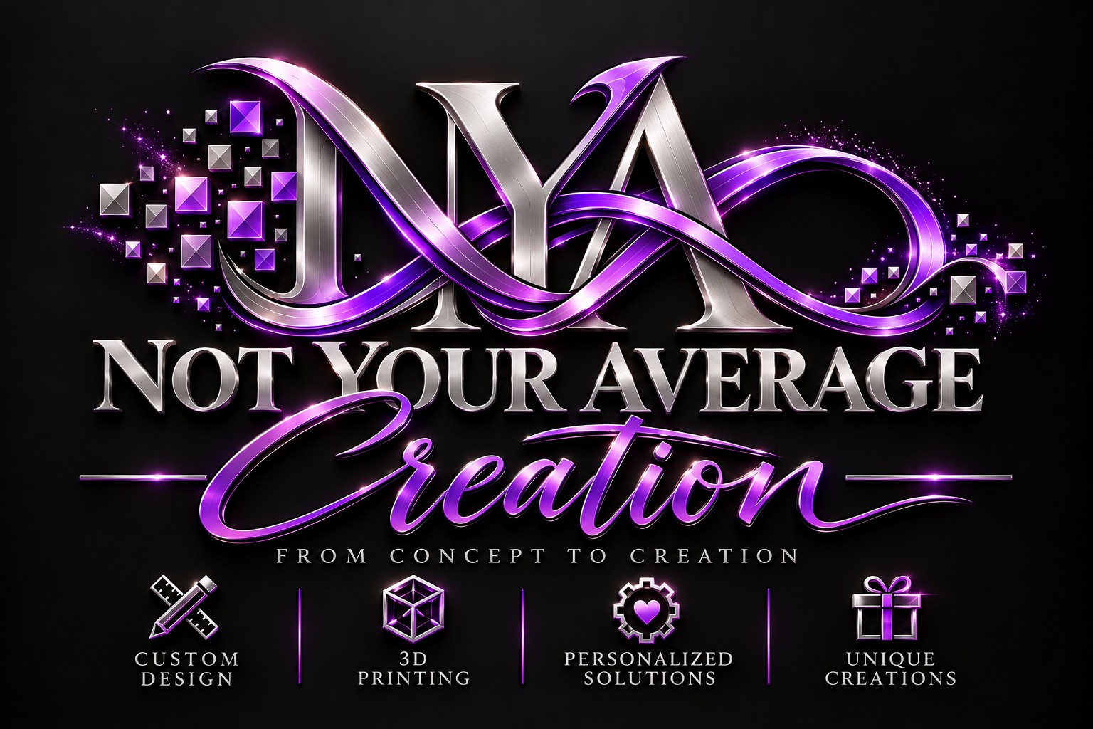 Not Your Average Creation. From Concept to Creation. Custom Design, 3D Printing, Personalized Solutions, Unique Creations.